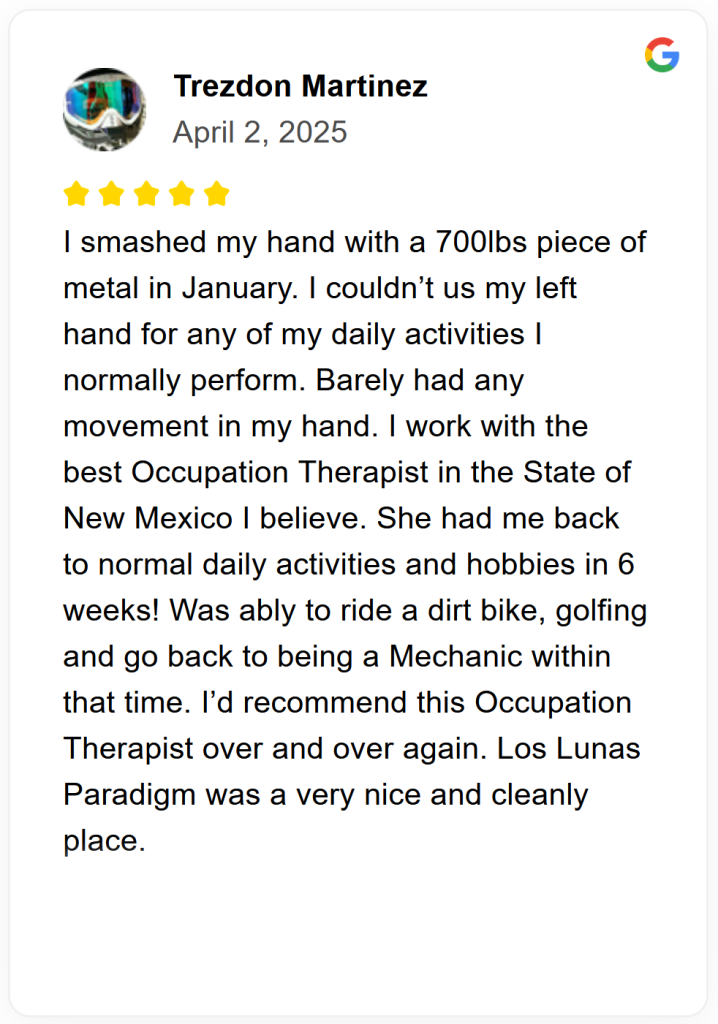 paradigm-physical-therapy-occupational-therapy-kristy-review-trezdon-4-2-2025